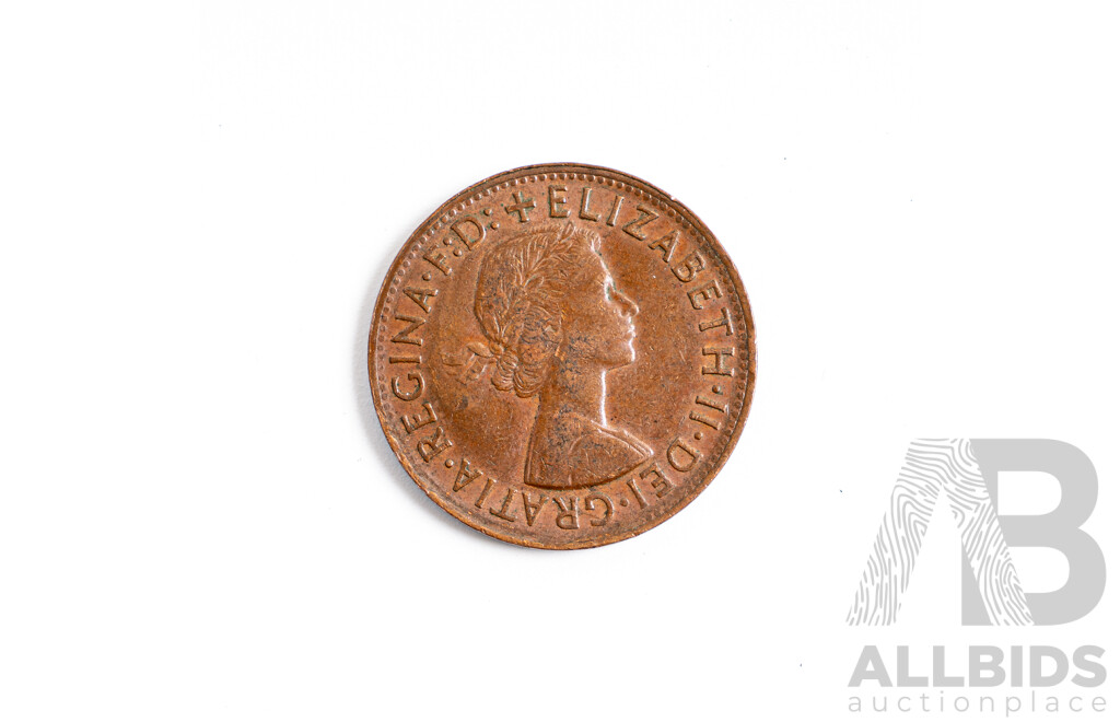 Australian 1956 Penny Planchet with Flaw