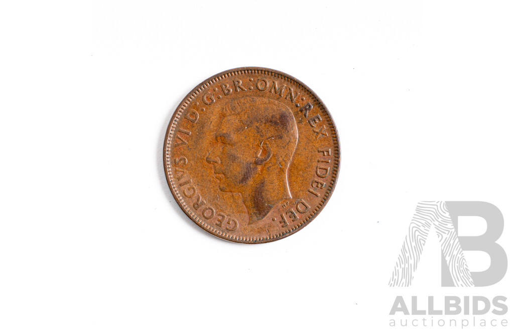 Australian 1950 Penny with Planchet Flaw