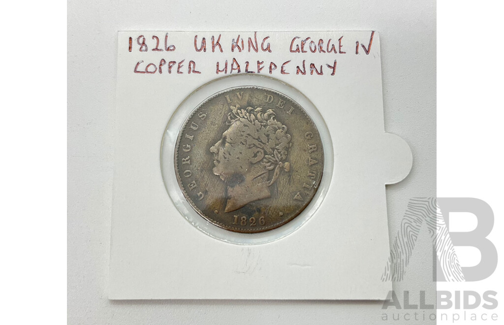 United Kingdom 1826 Half Penny