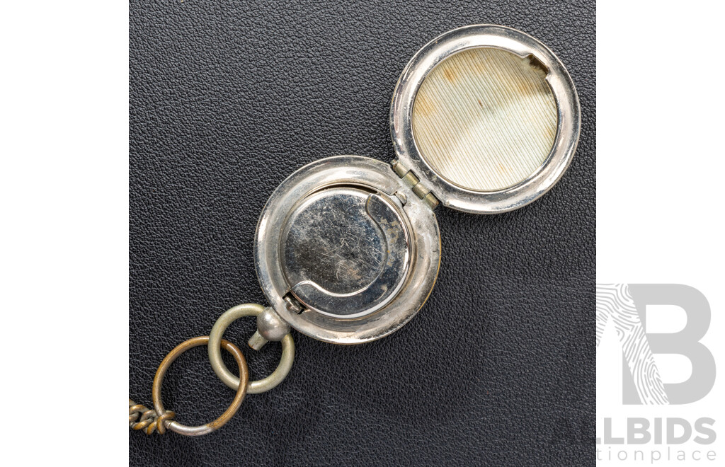 Vintage Shilling Holder for Fob Chain & Reproduction Vintage James Huntington 48mm Pocket Watch (1991)