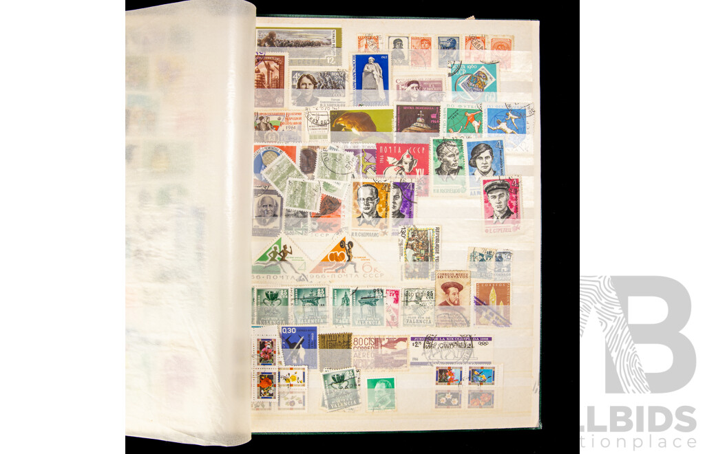 Album of Cancelled International Stamps Including Malaya, Canada, Zimbabwe, Germany, Philippines, Fiji, Italy, Poland, South Africa and More