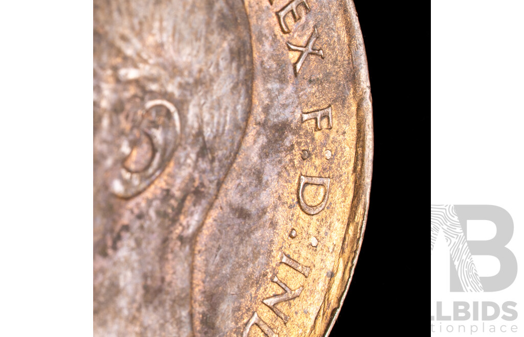 Australian 1947 Penny Misstrike