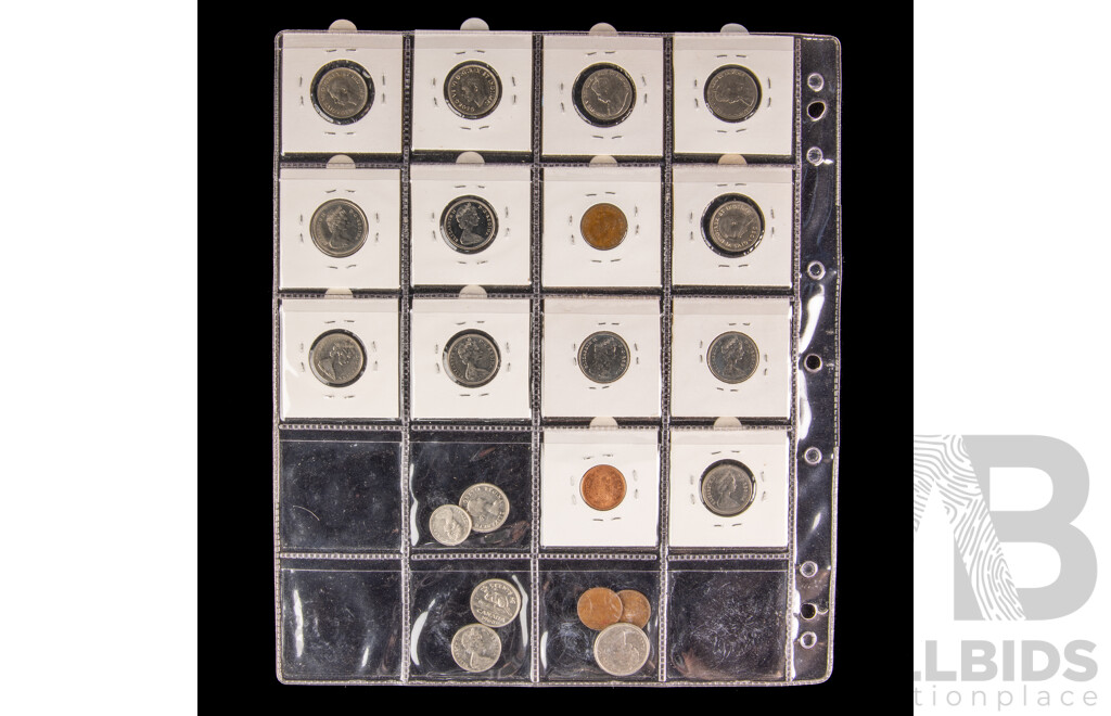 Collection of Canadian and USA Vintage Coins Including UNC Dimes, UNC 1977S Kennedy Half Dollar, Beaver and Bunny Nickles