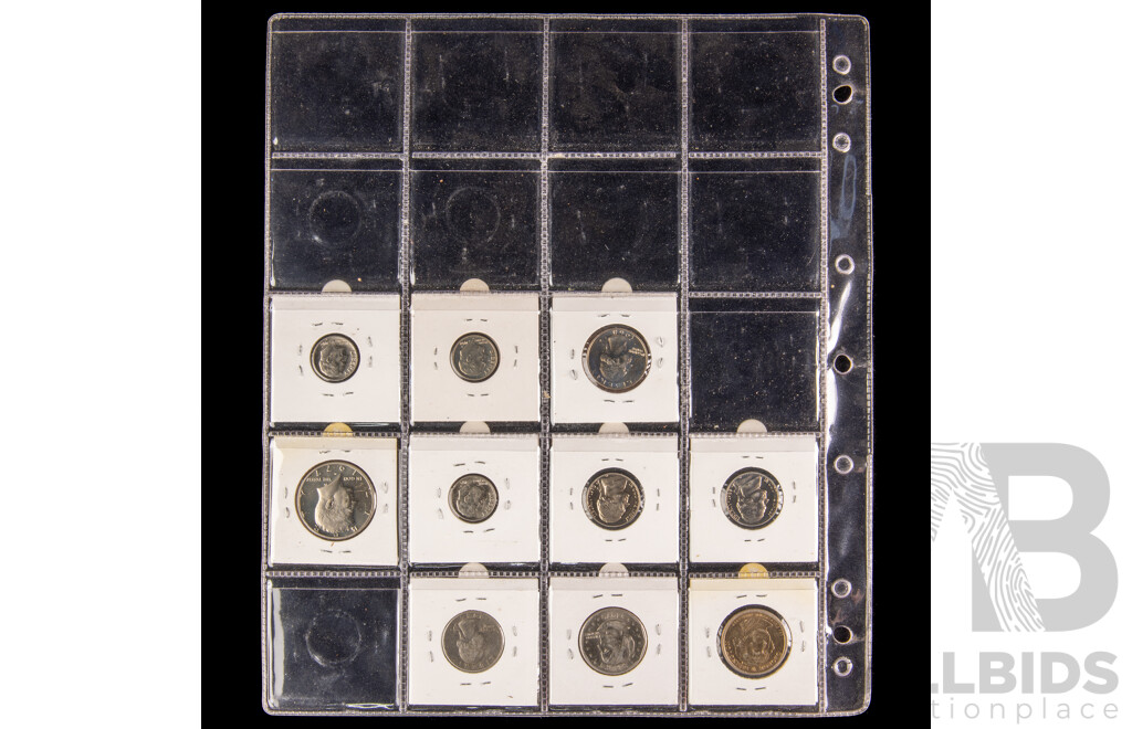 Collection of Canadian and USA Vintage Coins Including UNC Dimes, UNC 1977S Kennedy Half Dollar, Beaver and Bunny Nickles