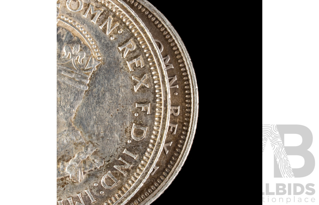 Two Australian 1927 KGV Silver Florins, One with Deep Strike Rim Error, Canberra Commemorative .925