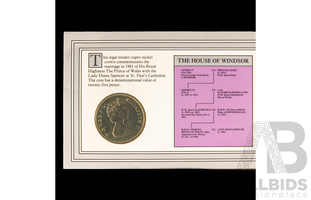 Collection of Vintage United Kingdom Coins Including Pounds, Half, Crowns, Shillings, New Pence, Commemorative, Examples Spanning 1903 to 2001