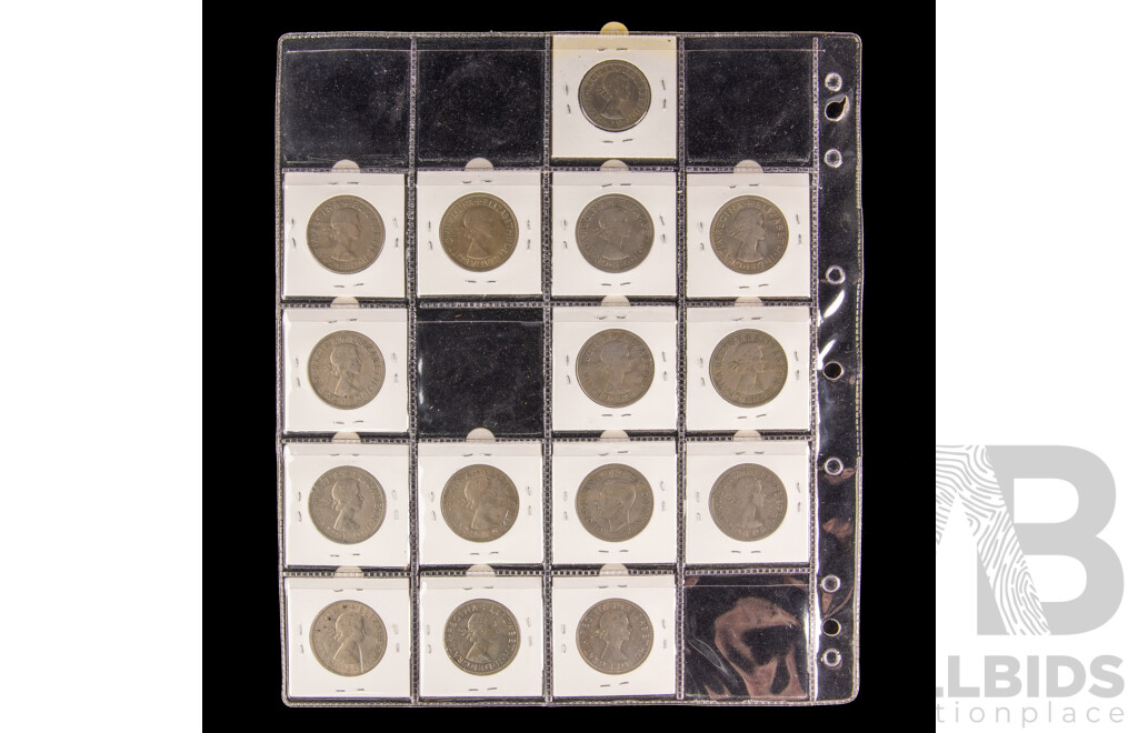 Collection of Vintage United Kingdom Coins Including Pounds, Half, Crowns, Shillings, New Pence, Commemorative, Examples Spanning 1903 to 2001