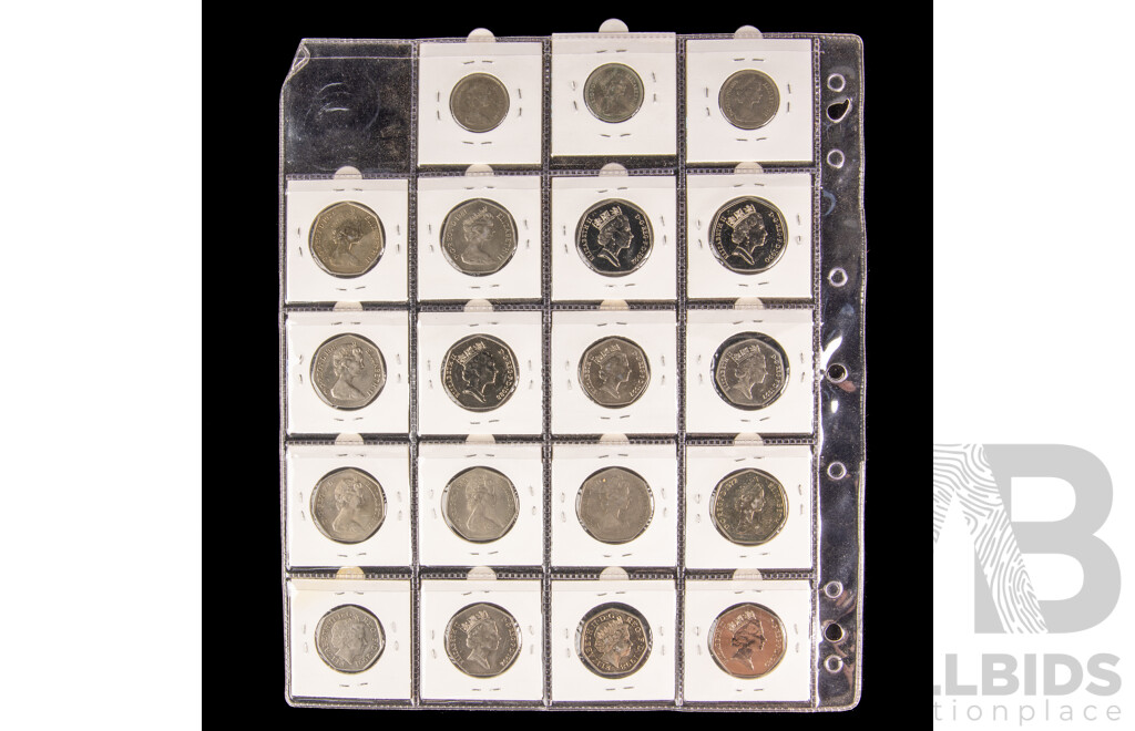 Collection of Vintage United Kingdom Coins Including Pounds, Half, Crowns, Shillings, New Pence, Commemorative, Examples Spanning 1903 to 2001