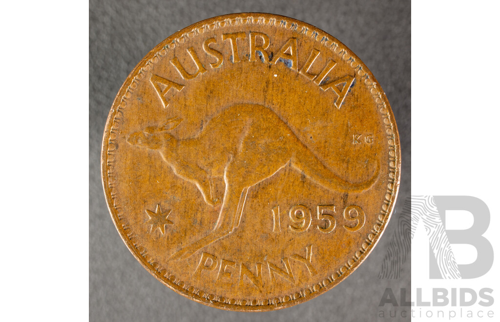 Australian 1959 QE2 Soft Strike Penny