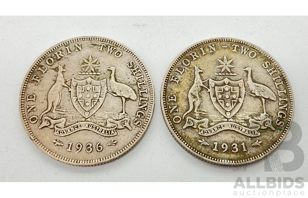 Australian 1931 and 1936 Florins