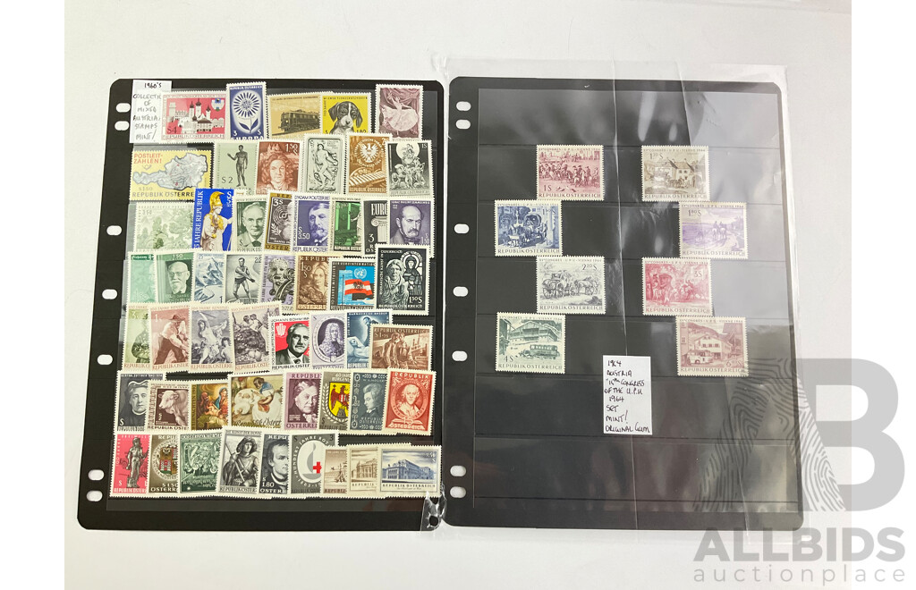 Collection of 1960's Mint Stamps and Mini Sheet From Austria
