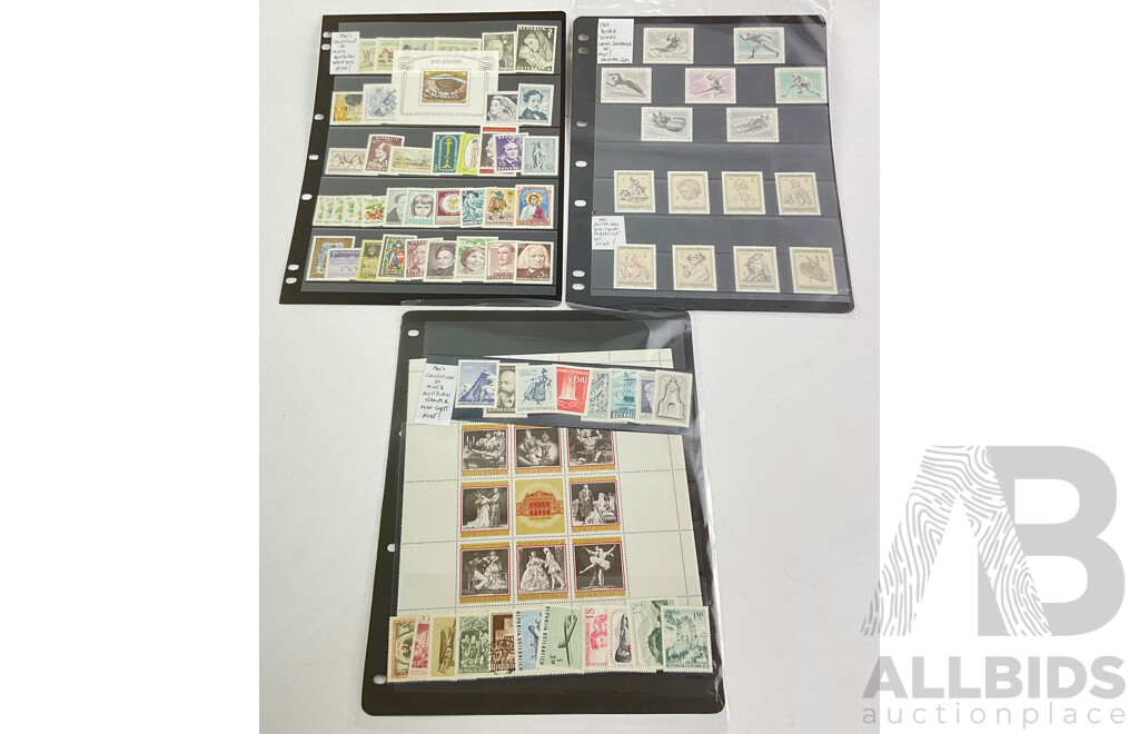 Collection of 1960's Mint Stamps and Mini Sheet From Austria