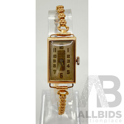 Women's Vintage Art Deco 9ct Gold Case Wrist Watch, Swiss Made