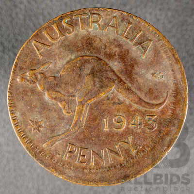 Australian 1943 KGVI Double Struck Penny