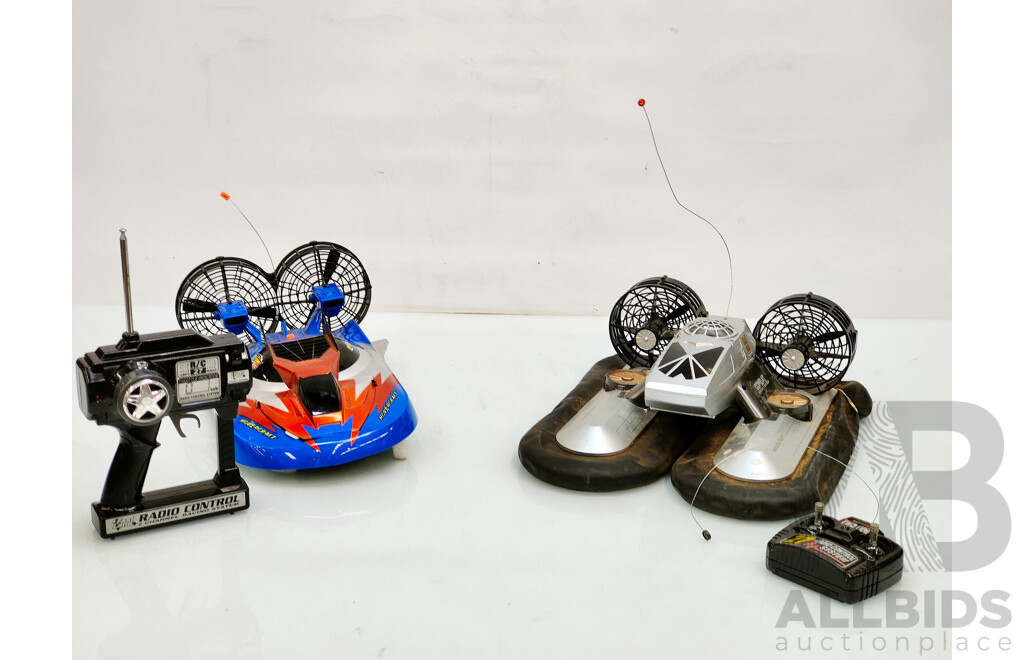 Lot of 4 RC Hovercrafts with Remote Controllers