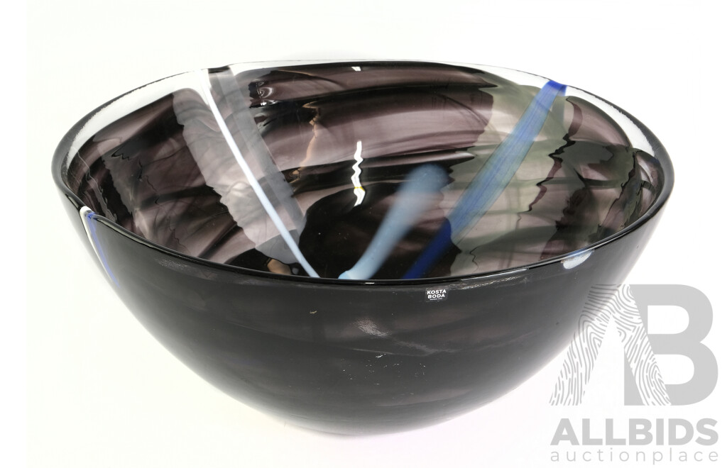 Retro Kosta Boda Art Glass Bowl by Anna Ehner