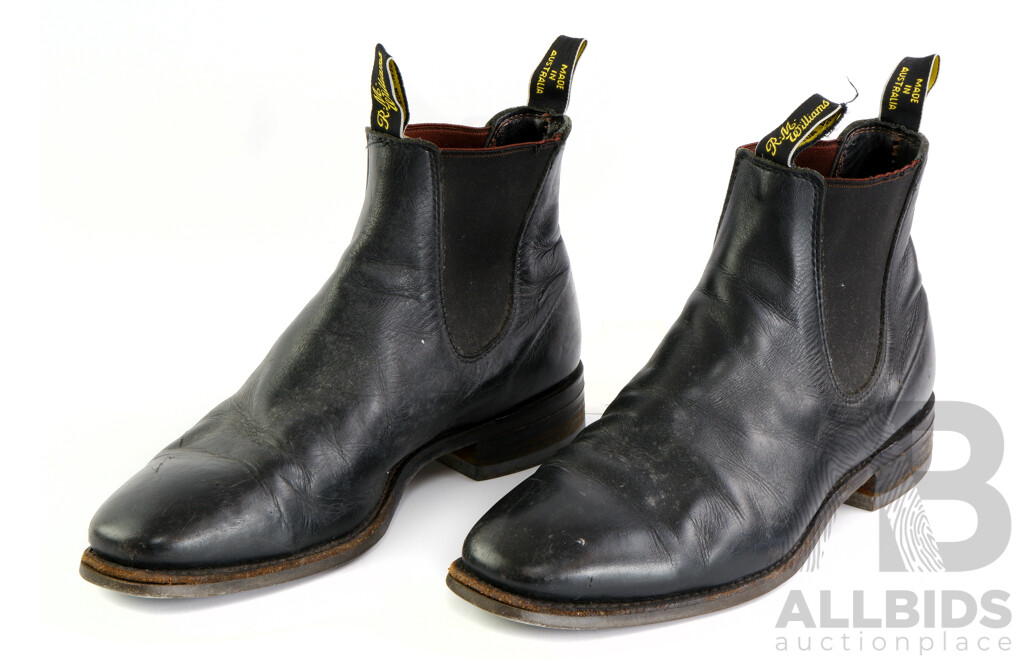 Pair R M Williams Black Leather Boots