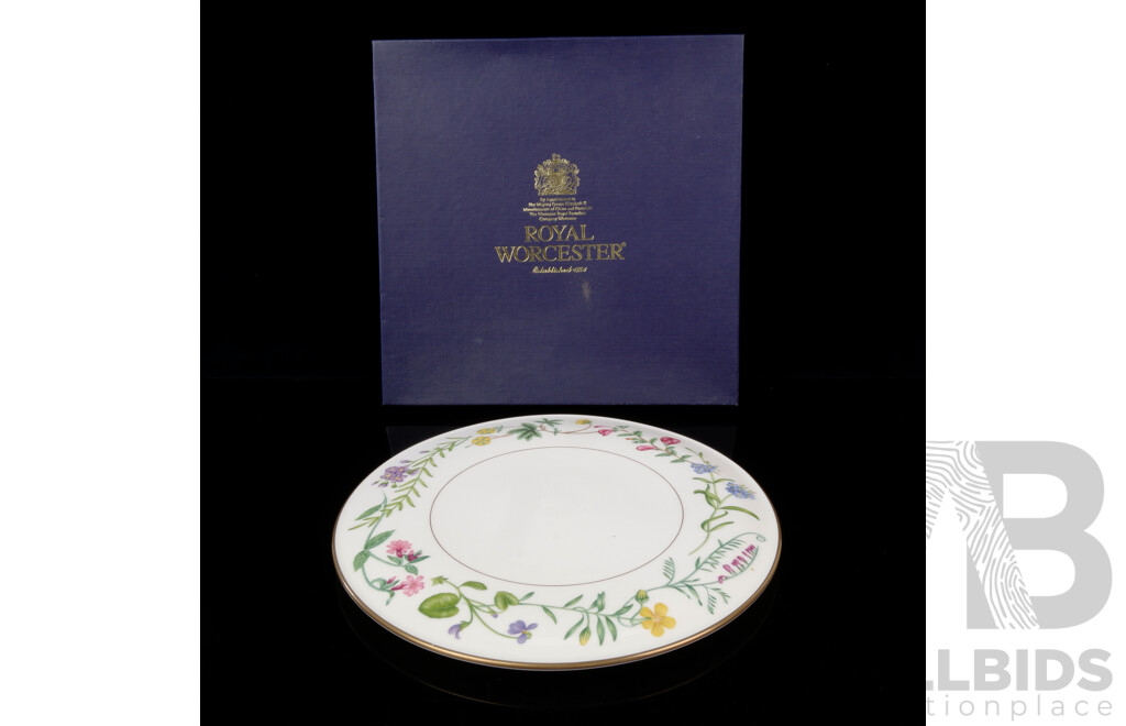 Royal Worcester Porcelain Plate in Arcadia Pattern in Original Box