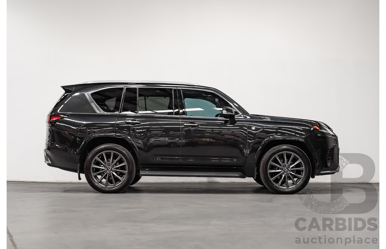 04/2022 Lexus LX600 F-Sport (4x4) MY22 VJA310R 5d Wagon Sapphire Black Metallic Twin Turbo 3.5L
