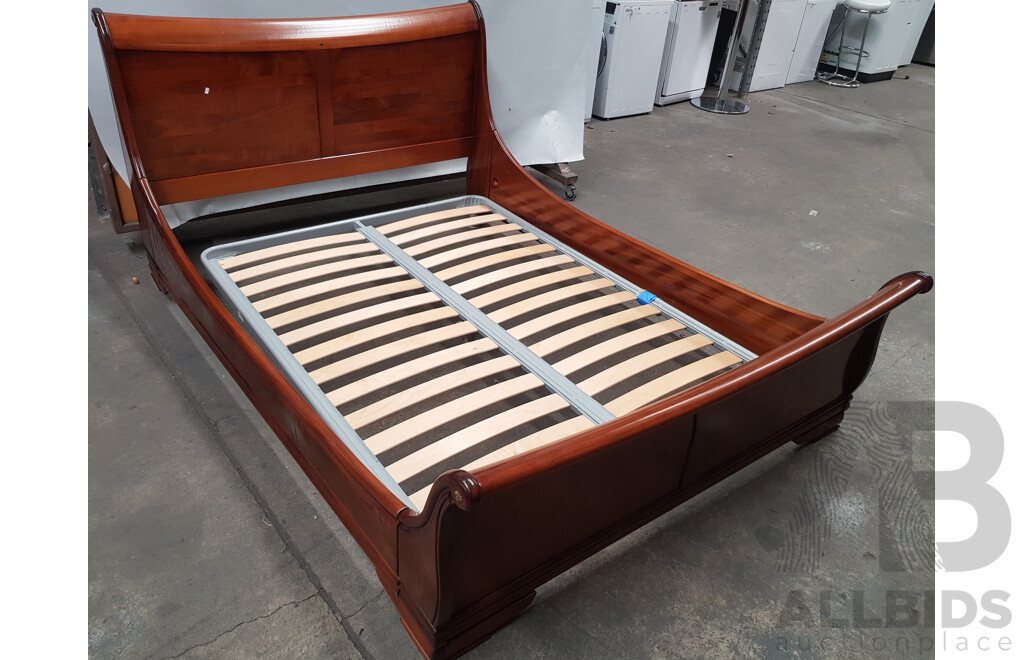 Wooden Double Sleigh Bed