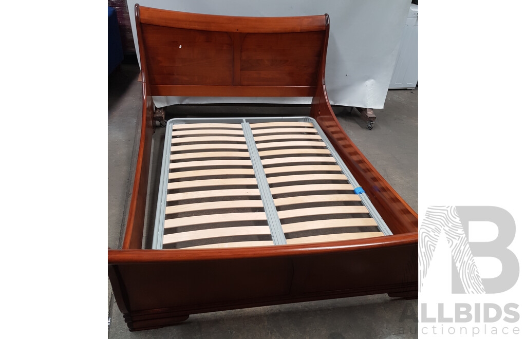 Wooden Double Sleigh Bed