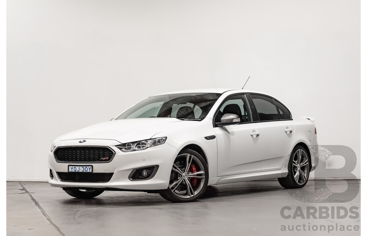 10/2015 Ford Falcon XR8 FG X 4d Sedan Solid Winter White Supercharged V8 5.0L