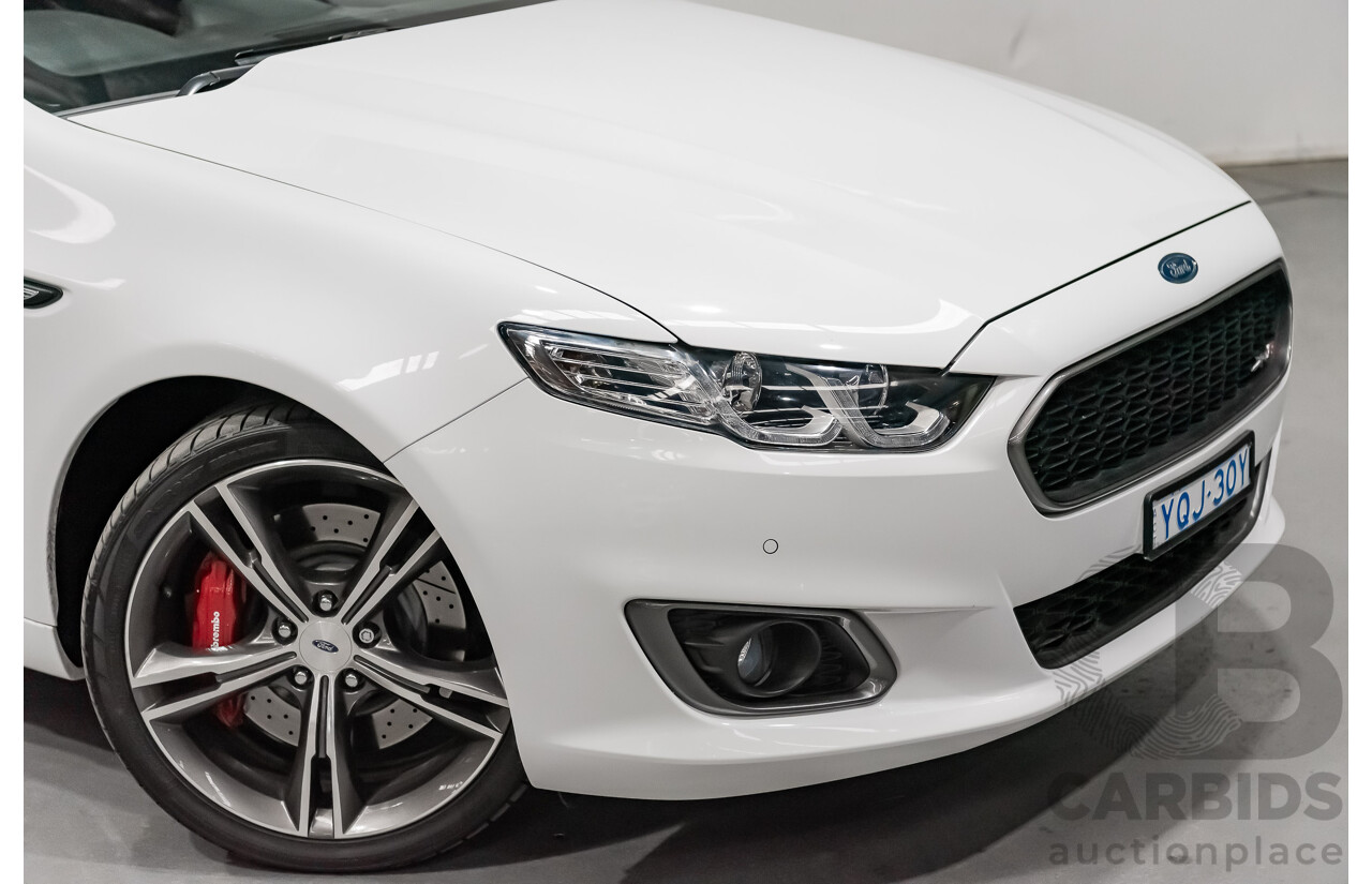 10/2015 Ford Falcon XR8 FG X 4d Sedan Solid Winter White Supercharged V8 5.0L