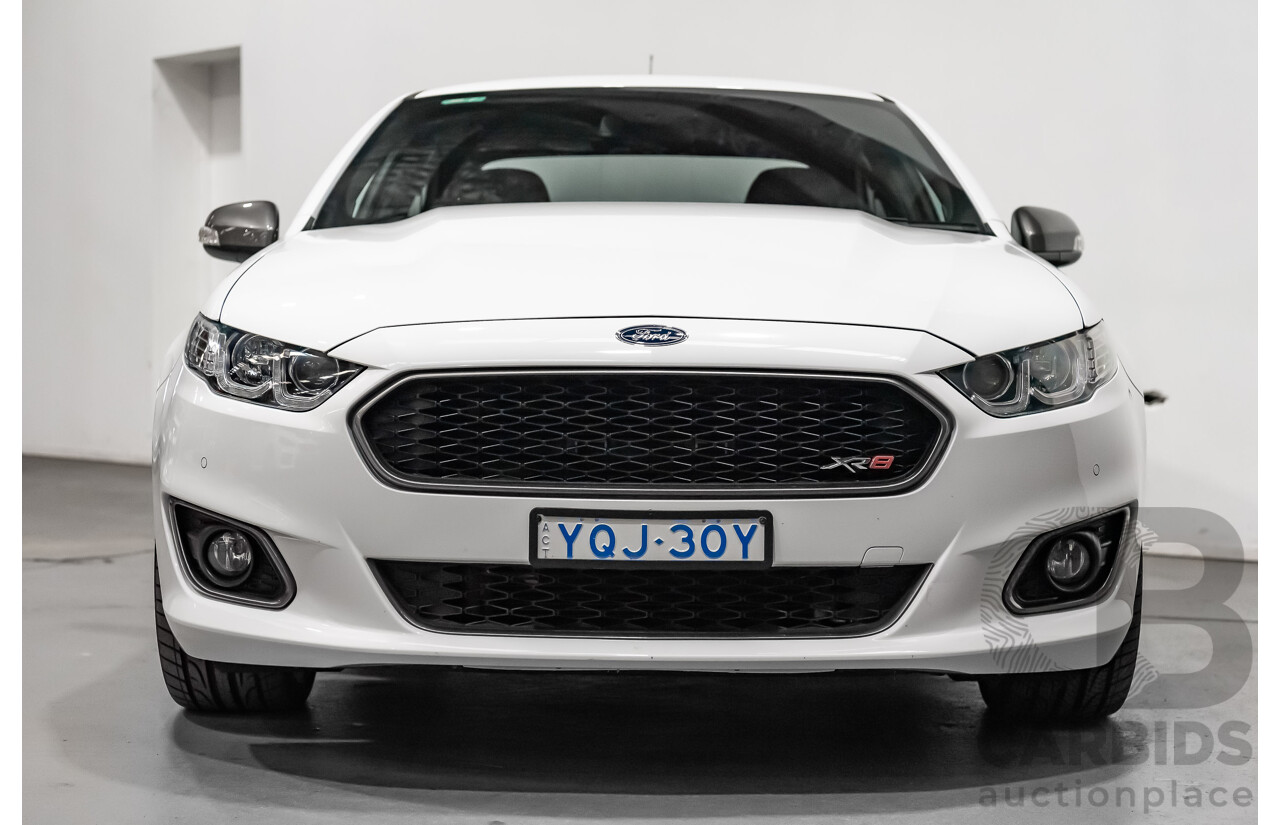 10/2015 Ford Falcon XR8 FG X 4d Sedan Solid Winter White Supercharged V8 5.0L