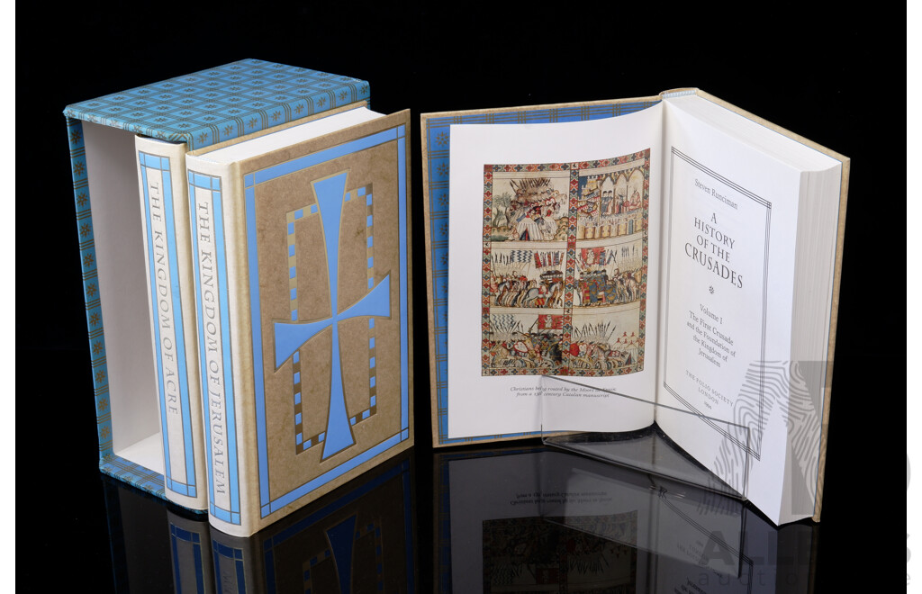A History of the Crusades, Steven Runciman, Folio Society, London, 1994, Three Volume Hardcover Set in Slip Case
