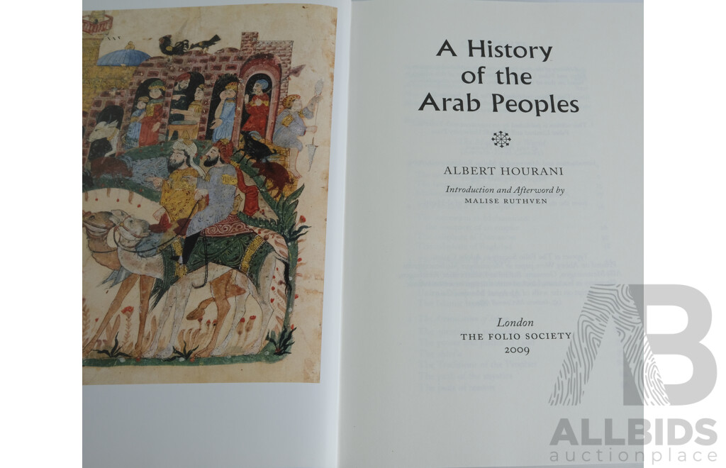 Two Folio Society Publications Comprising a History of the Arab Peoples  by Hourani & Nineveh and Babylon by a H Layard, Both Hardcovers in Slip Cases