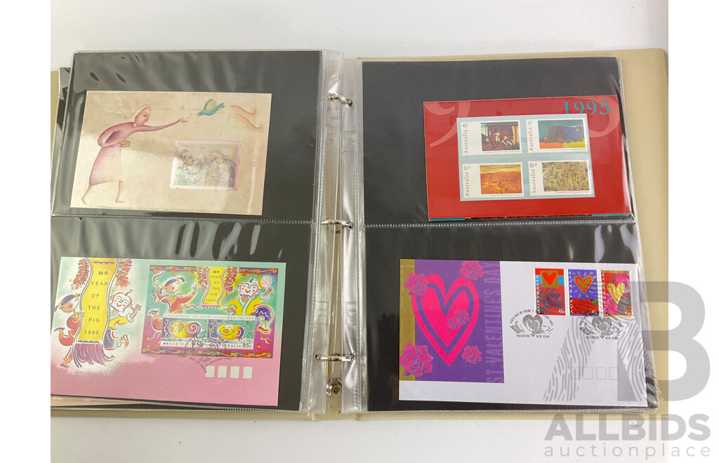 Two Albums of Australian First Day Covers, Assortment 1993 - 1995 and 1999-2000, Includes Some Stamp Packs