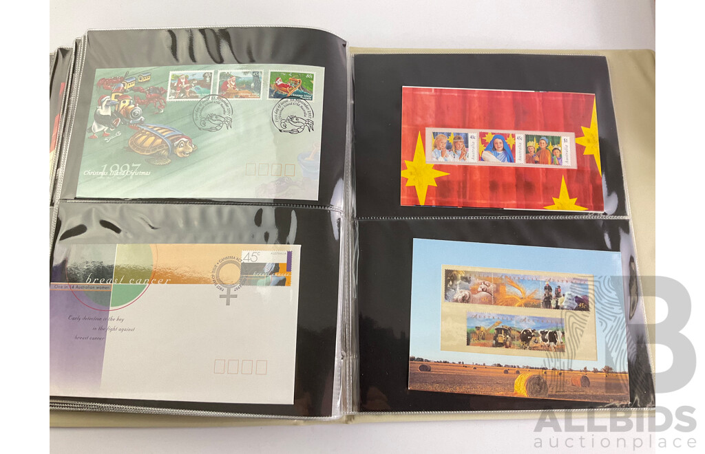 Two Albums of Australian 1990's First Day Covers and Stamp Packs and Two Our World Stamp Packs
