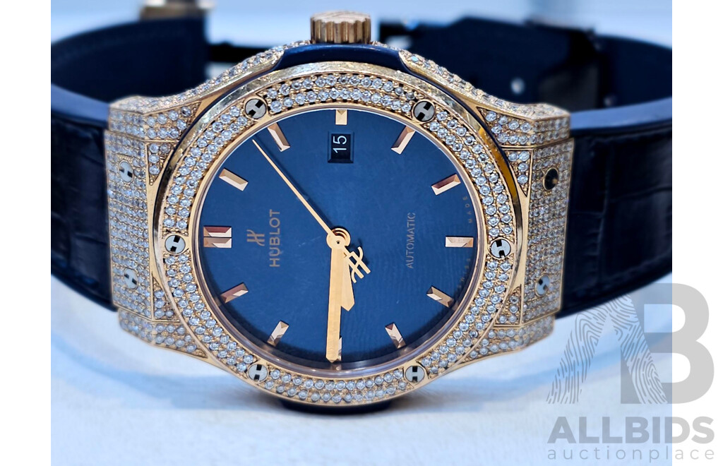 HUBLOT CLASSIC FUSION KING GOLD CUSTOMISED DIAMOND