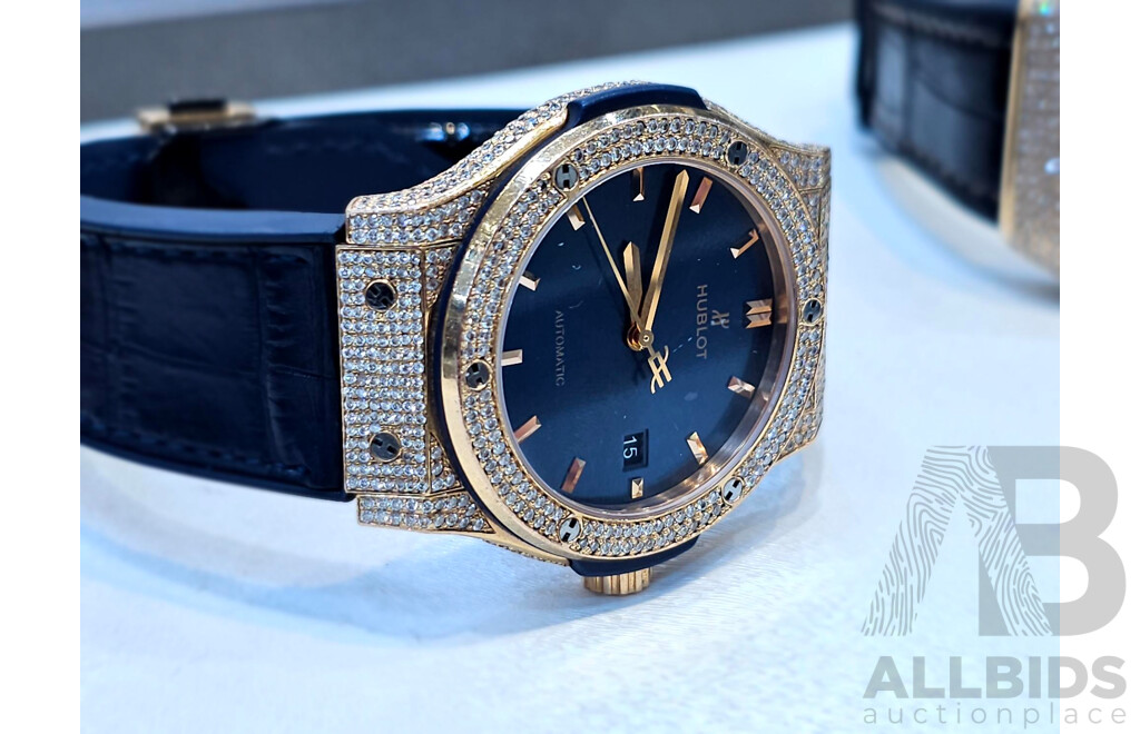 HUBLOT CLASSIC FUSION KING GOLD CUSTOMISED DIAMOND