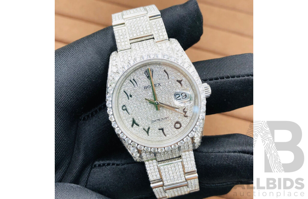 Rolex Oyster Perpetual 36 Fully Iced Arabic