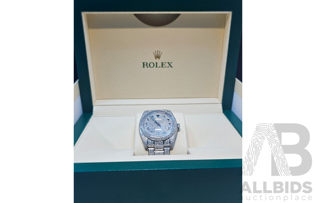 Rolex Oyster Perpetual 36 Fully Iced Arabic