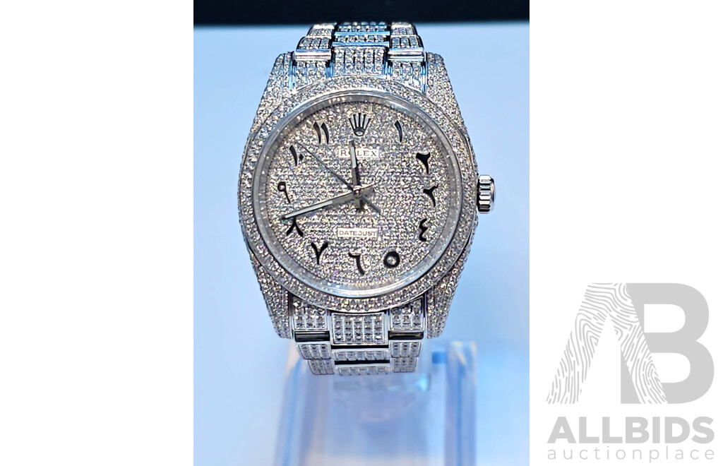 Rolex Oyster Perpetual 36 Fully Iced Arabic