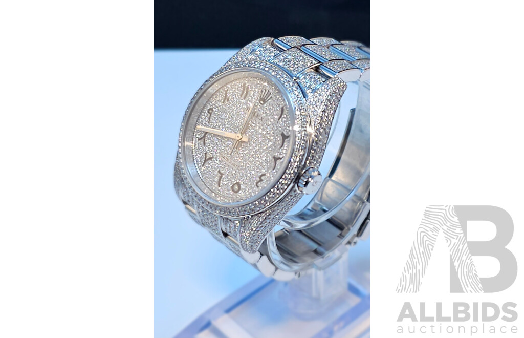 Rolex Oyster Perpetual 36 Fully Iced Arabic