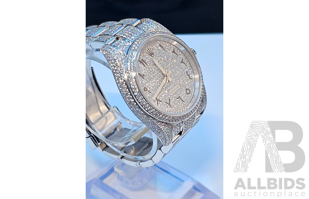 Rolex Oyster Perpetual 36 Fully Iced Arabic