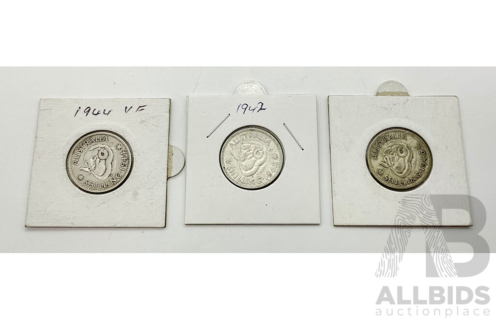 1946, 1944, 1942 Shillings