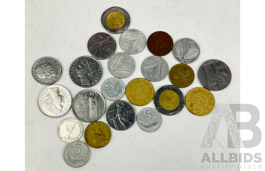 Bulk lot Italian coins