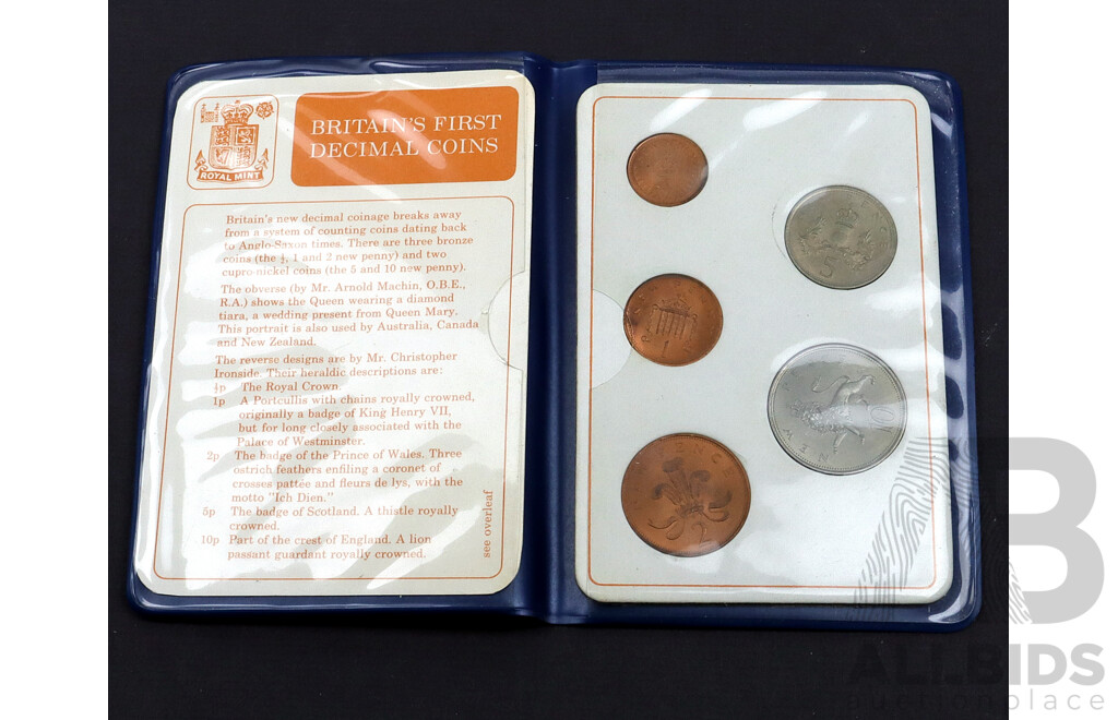 1968 UK First Decimal UNC coin set.