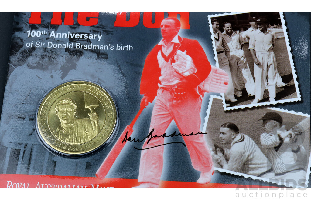 2008 RAM $5 UNC coin, Bradman Anniversary