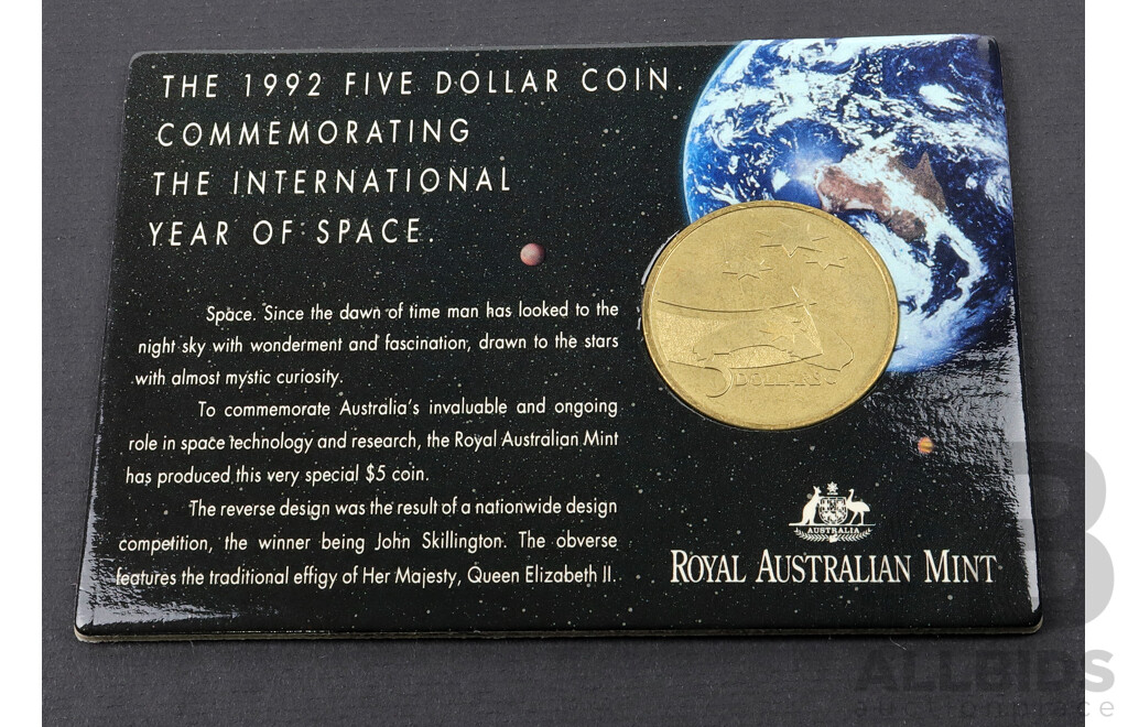 1992 RAM $5 coin. Year of Space.