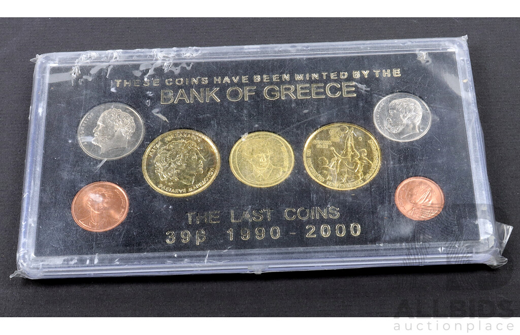 Bank of Greece coin set, 1990-2000.