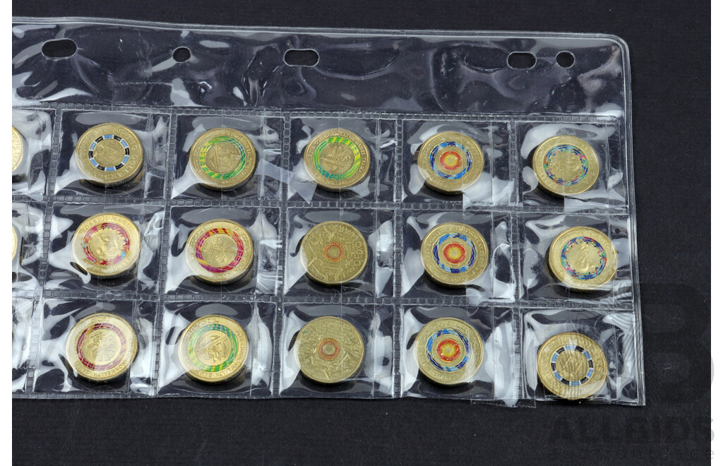 24 Mixed coloured UNC $2 coins.