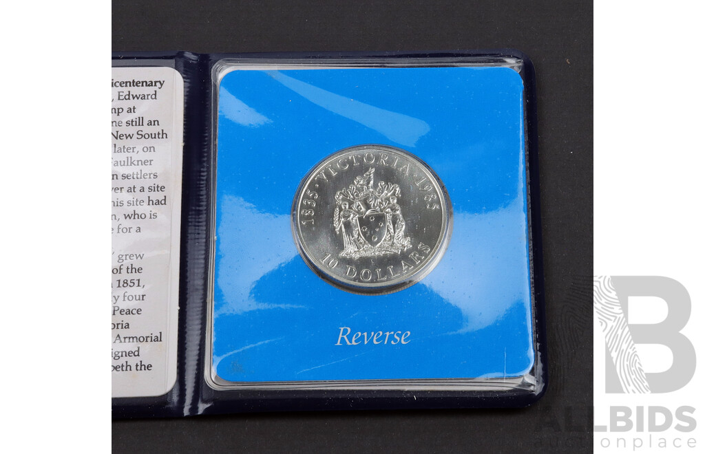 1985 State Series 92.5% $10 silver coin VIC