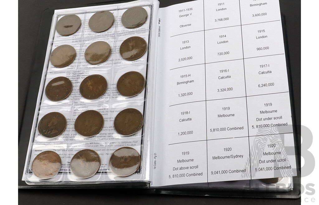 Australian Penny Album 80 Coins. Only 1930 missing.