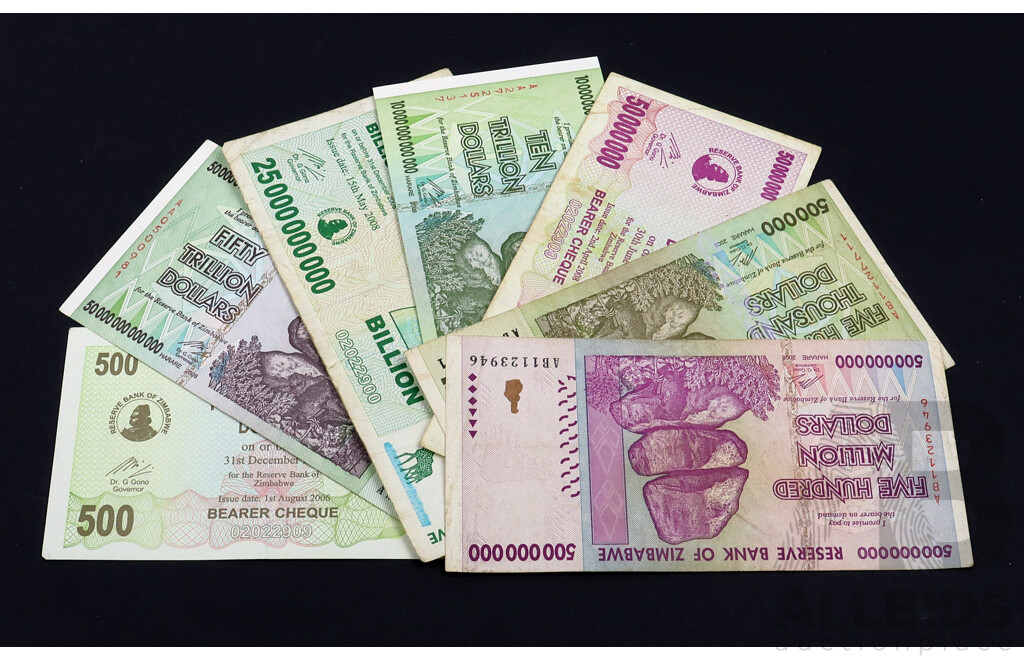 Zimbabwe assorted notes. Buy these and become a trillionaire!