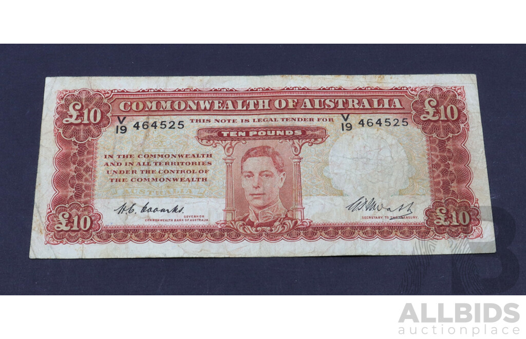 1949 Ten Pound note Coombs Watt R60